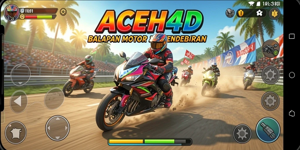 Gameplay balap motor yang penuh aksi dan emosional.