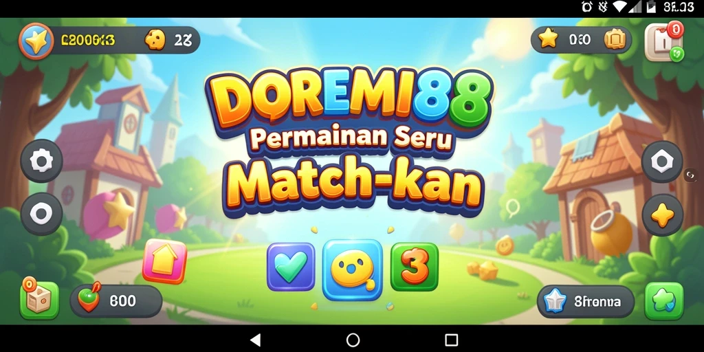 Tampilan gameplay DOREMI88 yang ceria dan penuh warna.