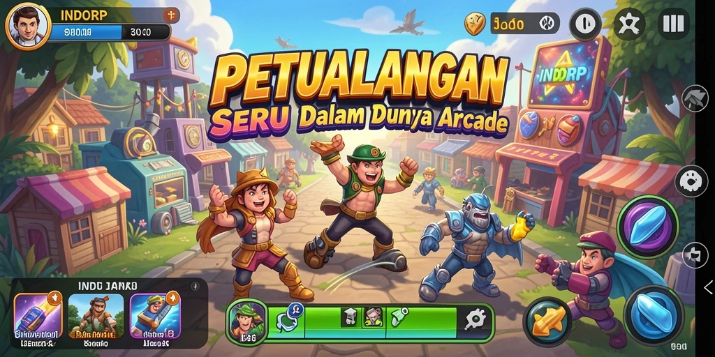 Tampilan gameplay INDORP yang dinamis dan penuh aksi.