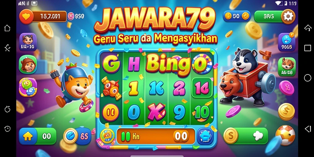 Tangkapan layar gameplay JAWARA79 yang menunjukkan suasana bingo yang seru.