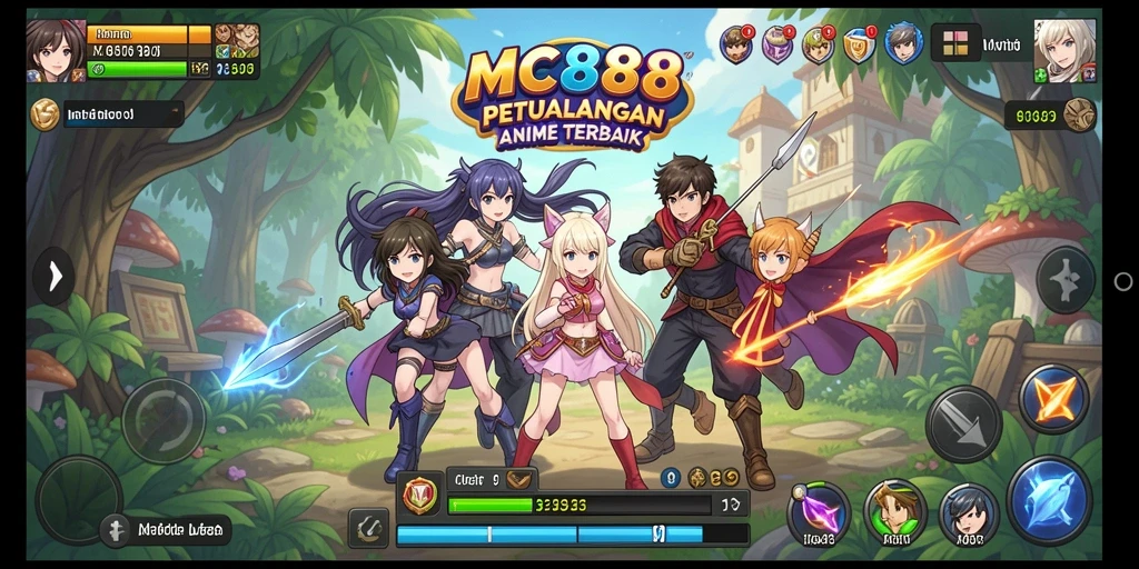 Screenshot MC888 menampilkan aksi seru dan karakter Anime yang keren.