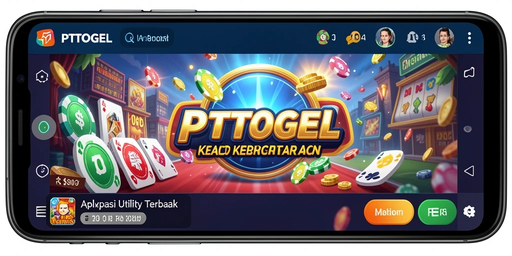 Screenshot utama PTTOGEL menampilkan antarmuka aplikasi Utility yang user-friendly.