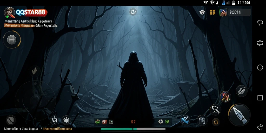 Screenshot gameplay QQSTAR88 menampilkan kengerian yang mendalam.