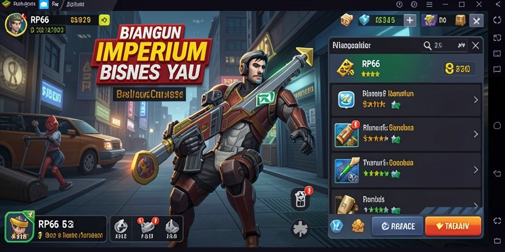 Tampilan gameplay RP66 yang menarik dengan berbagai pilihan bisnis.
